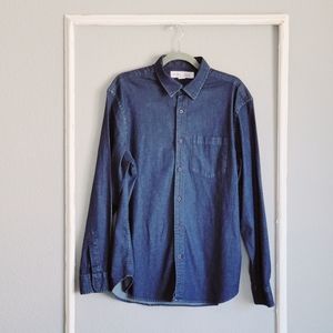 OLD NAVY men long sleeve denim shirt size L